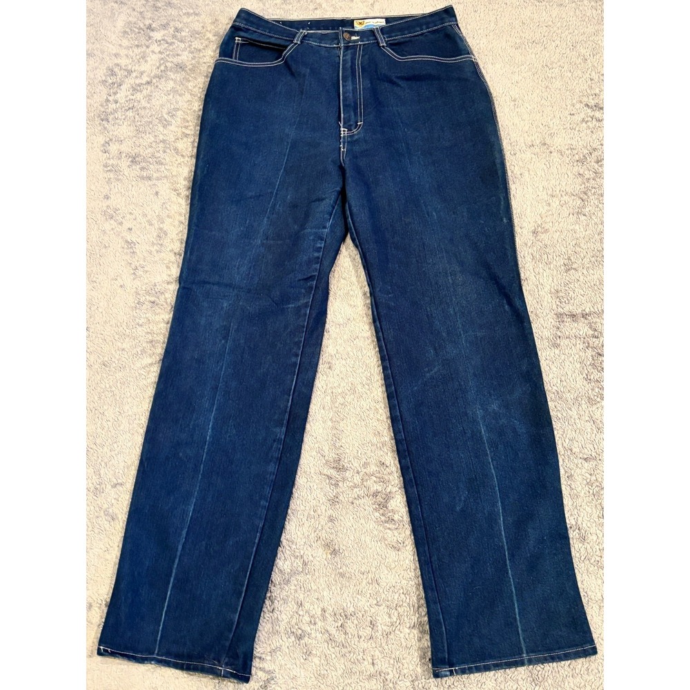 Vintage Out N About Jeans Womens 34 Dark Wash Blue Denim Contrast Stitch Mom